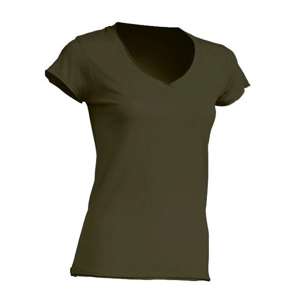 Футболка JHK c V-вырезом женская хаки