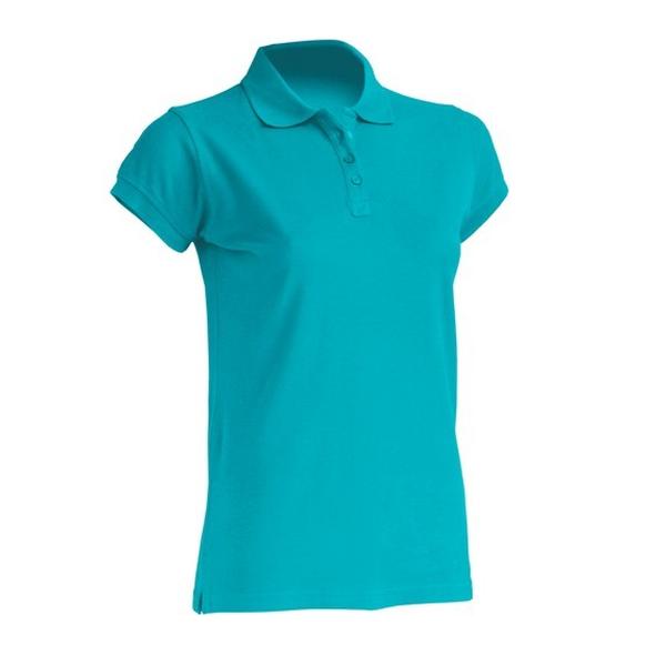 Футболка поло JHK женская бирюзовая